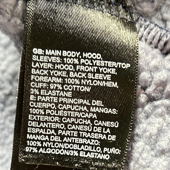 The North Face Men's Tech Sherpa Hoodie Dark Gray and Blue Large Fleece Lined ❄️ - Picture 11 of 12